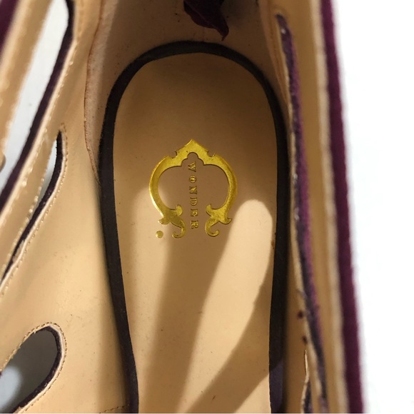 Suede Leather Heels NEW Cage Wrap Pumps Gladiator Bow Tie Metallic Gold Wine 7 - Picture 7 of 11